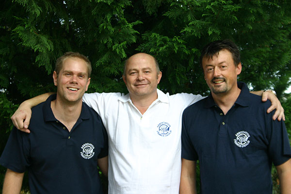 Les trois loutres avant le départ.